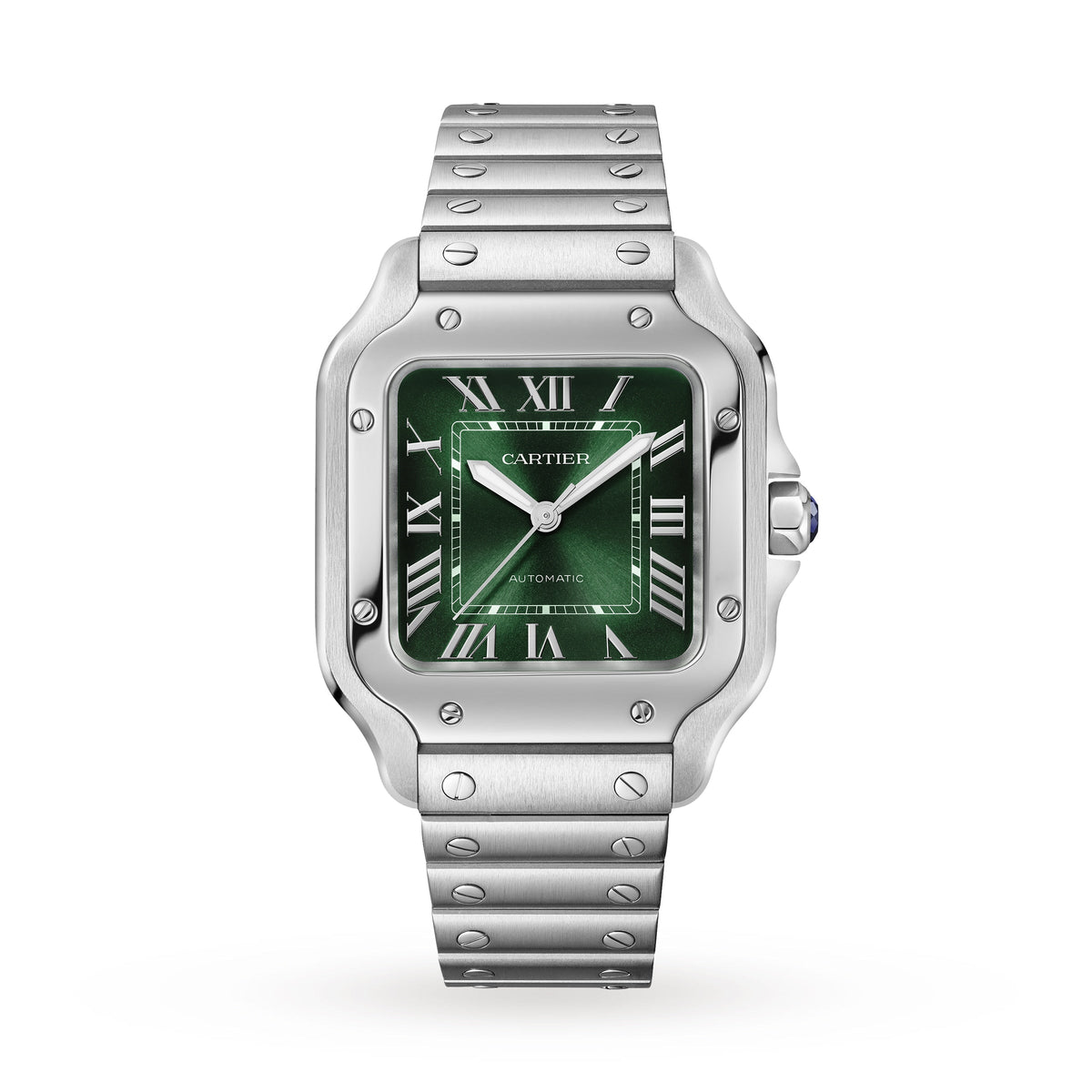 Santos de Cartier Medium Model | 35mm, Steel, Green Dial