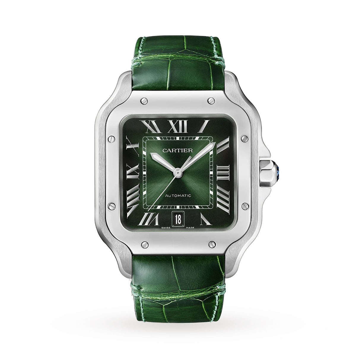 Santos de Cartier Large Model | 40mm, Steel, Green Dial