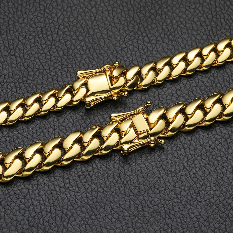 10-22mm 18k Gold Miami Cuban Link Chain