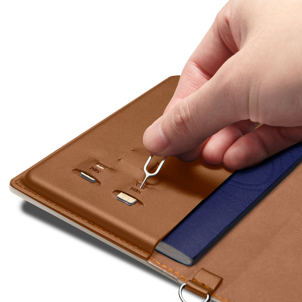 Spigen Passport Holder Case – RFID Blocking Travel Wallet with Card Slots & SIM Storage
